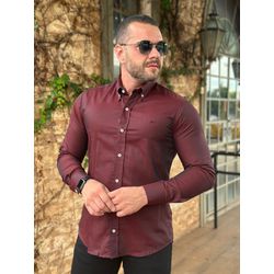 Camisa Manga Longa Ellus Vinho⭐ - 41111 - DROPA AQUI