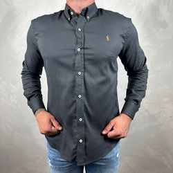 Camisa Manga Longa PRL Chumbo⭐ - 41124 - DROPA AQUI