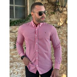 Camisa Manga Longa Xadrez PRL Vermelho - 41136 - DROPA AQUI