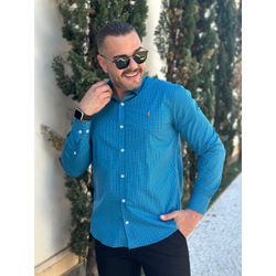 Camisa Manga Longa PRL Xadrez Azul - 42037 - DROPA AQUI