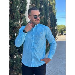 Camisa Manga Longa PRL Xadrez Azul - 42044 - DROPA AQUI