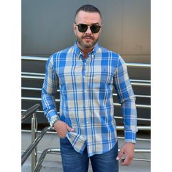 Camisa Manga Longa TH Xadrez Azul - 42049 - VITRINE SHOPS