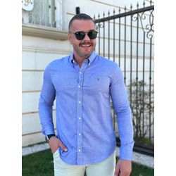 Camisa Manga Longa PRL Azul - 42097 - REI DO ATACADO