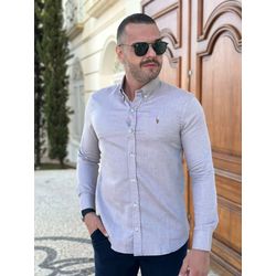 Camisa Manga Longa PRL Marrom Claro - 43002 - REI DO ATACADO