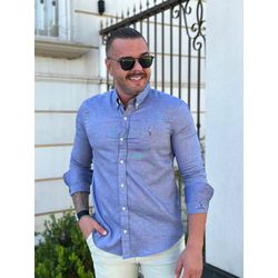 Camisa Manga Longa PRL Azul - 43004 - REI DO ATACADO