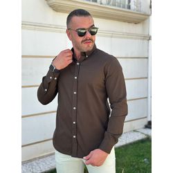 Camisa Manga Longa Aramis Marrom - 43013 - REI DO ATACADO