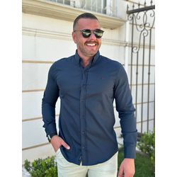 Camisa Manga Longa Aramis Azul - 43014 - REI DO ATACADO