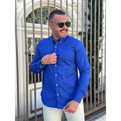 Camisa Manga Longa TH Azul - 43026 - REI DO ATACADO
