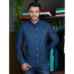 Camisa Manga Longa PRL Azul. - 43041 - DROPA AQUI