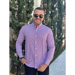 Camisa Manga Longa Xadrez PRL Fúcsia - 43048 - DROPA AQUI