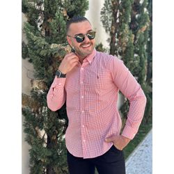 Camisa Manga Longa Xadrez PRL Laranja - 43049 - DROPA AQUI