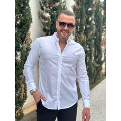 Camisa Manga Longa Armani Branco - 43054 - DROPA AQUI