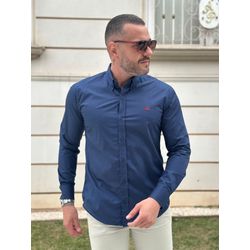 Camisa Manga Longa Armani Azul - 43055 - REI DO ATACADO
