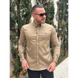 Camisa Manga Longa Armani Caqui - 43059 - DROPA AQUI