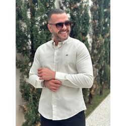 Camisa Manga Longa Armani Off White - 43060 - DROPA AQUI