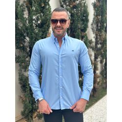 Camisa Manga Longa Armani Azul - 43062 - REI DO ATACADO