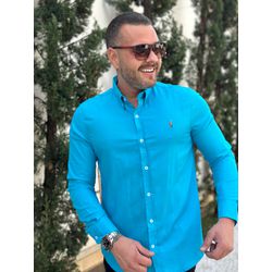 Camisa Manga Longa PRL Azul - 43064 - DROPA AQUI