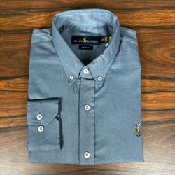 Camisa Manga Longa PRL Cinza - 43065 - DROPA AQUI