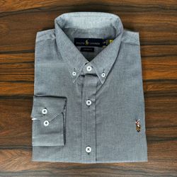 Camisa Manga Longa PRL Cinza - 43081 - DROPA AQUI