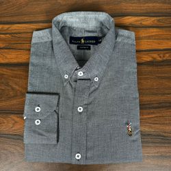 Camisa Manga Longa PRL Cinza - 43089 - DROPA AQUI