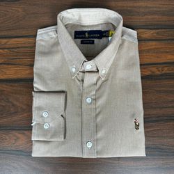 Camisa Manga Longa PRL Marrom Claro - 43091 - DROPA AQUI