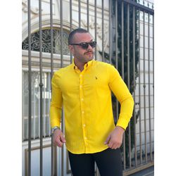Camisa Manga Longa PRL Amarelo - 43102 - LOJA VIPIX