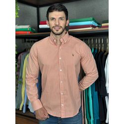 Camisa Manga Longa PRL Xadrez Laranja - 43155 - DROPA AQUI