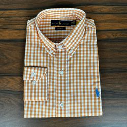 Camisa Manga Longa PRL Xadrez Laranja. - 43166 - DROPA AQUI