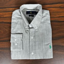 Camisa Manga Longa Linho PRL Cinza. - 43176 - DROPA AQUI