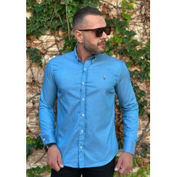 Camisa Manga Longa PRL Azul. - 43185 - DROPA AQUI