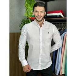 Camisa Manga Longa Linho PRL Rosa. - 43204 - DROPA AQUI