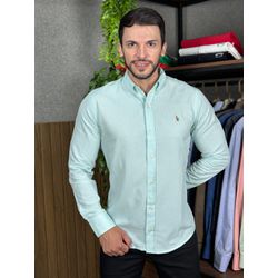 Camisa Manga Longa Linho PRL Verde. - 43208 - DROPA AQUI