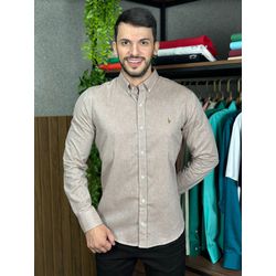 Camisa Manga Longa PRL Marrom Claro - 43344 - VITRINE SHOPS