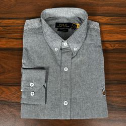 Camisa Manga Longa PRL Cinza - 43345 - VITRINE SHOPS