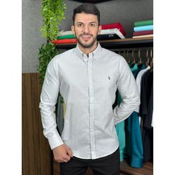 Camisa Manga Longa PRL Cinza Claro - 43349 - VITRINE SHOPS