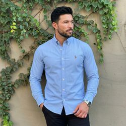 Camisa Manga Longa PRL Azul 👔 - 43379 - VITRINE SHOPS