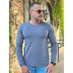 Camiseta Manga Longa CK Cinza - 5533 - DROPA AQUI