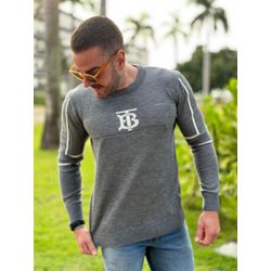 Suéter Burberry Cinza. - 6830 - DROPA AQUI