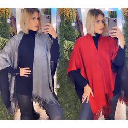 Poncho Mia Cinza - F-775 - DROPA AQUI