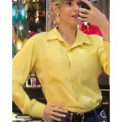 Camisa Acetinada Amarelo - F-820 - DROPA AQUI