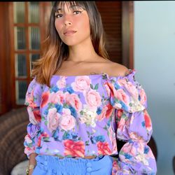 Blusa floral - F-837 - DROPA AQUI