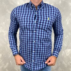 Camisa Manga Longa PRL Xadrez Azul⭐ - 40526 - LUKA IMPORTS