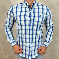 Camisa Manga Longa PRL Xadrez Azul - 40527 - VITRINE SHOPS