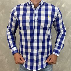 Camisa Manga Longa P R L Xadrez Azul - 40529 - LUKA IMPORTS