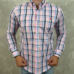 Camisa Manga Longa PRL Xadrez Rosa - 40539 - DROPA AQUI