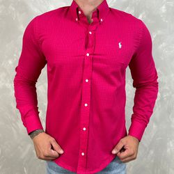 Camisa Manga Longa P R L Xadrez Rosa - 40542 - LUKA IMPORTS