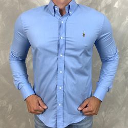 Camisa Manga Longa PRL Azul ⭐ - 40599 - RP IMPORTS