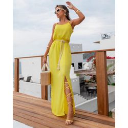 Vestido Liny Amarelo - F-728 - DROPA AQUI