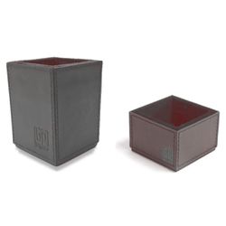 Kit 3 WorkSpace - TABACO - Porta Lápis e Porta Clips - Couro Legítimo