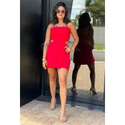 Macaquinho Isadora Curto Recortes Vermelho - Cajuá Franca